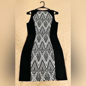 Body Con Office Dress Black and White